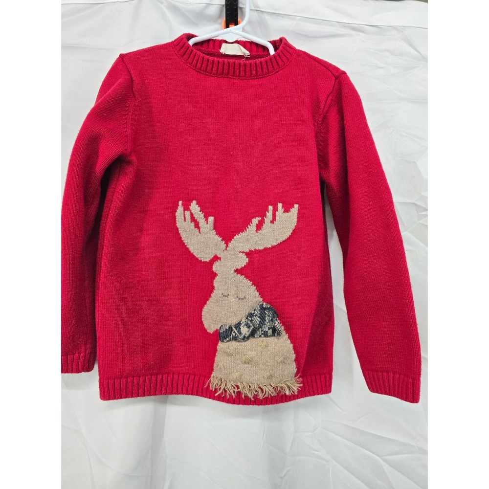 Dave‎ & Bella Kids Red Moose Christmas Sweater Size S